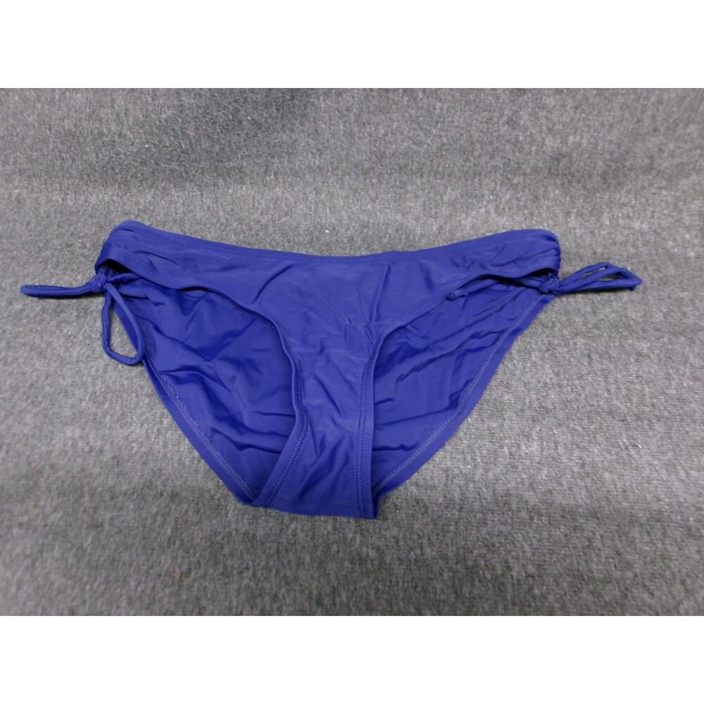 Beach Bump Bikini Bottoms Womens M Maternity Blue Side Tie Adjustable Ruched